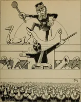 Picture 129 of 165 from Richard Wagner en caricatures : 130 reproductions de caricatures françaises, allemandes, anglaises, italiennes, portraits : autographes (lettre et musique) dessins originaux de J. Blass, Moloch et Tiret-Bognet (1892), leaf 258
