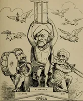 Picture 130 of 165 from Richard Wagner en caricatures : 130 reproductions de caricatures françaises, allemandes, anglaises, italiennes, portraits : autographes (lettre et musique) dessins originaux de J. Blass, Moloch et Tiret-Bognet (1892), leaf 260