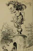 An illustration from Richard Wagner en caricatures : 130 reproductions de caricatures françaises, allemandes, anglaises, italiennes, portraits : autographes (lettre et musique) dessins originaux de J. Blass, Moloch et Tiret-Bognet (1892)