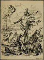 Picture 138 of 165 from Richard Wagner en caricatures : 130 reproductions de caricatures françaises, allemandes, anglaises, italiennes, portraits : autographes (lettre et musique) dessins originaux de J. Blass, Moloch et Tiret-Bognet (1892), leaf 272