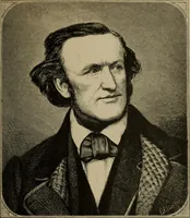 An illustration from Richard Wagner en caricatures : 130 reproductions de caricatures françaises, allemandes, anglaises, italiennes, portraits : autographes (lettre et musique) dessins originaux de J. Blass, Moloch et Tiret-Bognet (1892)