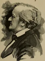 An illustration from Richard Wagner en caricatures : 130 reproductions de caricatures françaises, allemandes, anglaises, italiennes, portraits : autographes (lettre et musique) dessins originaux de J. Blass, Moloch et Tiret-Bognet (1892)