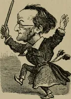 An illustration from Richard Wagner en caricatures : 130 reproductions de caricatures françaises, allemandes, anglaises, italiennes, portraits : autographes (lettre et musique) dessins originaux de J. Blass, Moloch et Tiret-Bognet (1892)