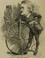 An illustration from Richard Wagner en caricatures : 130 reproductions de caricatures françaises, allemandes, anglaises, italiennes, portraits : autographes (lettre et musique) dessins originaux de J. Blass, Moloch et Tiret-Bognet (1892)