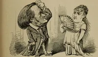 An illustration from Richard Wagner en caricatures : 130 reproductions de caricatures françaises, allemandes, anglaises, italiennes, portraits : autographes (lettre et musique) dessins originaux de J. Blass, Moloch et Tiret-Bognet (1892)