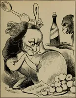 Picture 37 of 165 from Richard Wagner en caricatures : 130 reproductions de caricatures françaises, allemandes, anglaises, italiennes, portraits : autographes (lettre et musique) dessins originaux de J. Blass, Moloch et Tiret-Bognet (1892), leaf 98