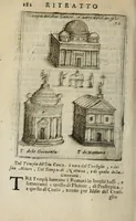 An illustration from Ritratto di Roma antica : nel quale sono figurati i principali tempij, teatri, anfiteatri, cerchi, naumachie, archi trionfali, curie, basiliche, colonne, ordine del trionfo, dignità militari, e ciuili, riti, cerimonie, medaglie, & altre cose notabili : con le vite, & effigie de primi rè di essa, e dichiarationi di Bartolomeo Marliani milanese e d'altri autori (1633)