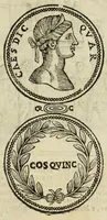 Picture 4 of 25 from Ritratto di Roma antica : nel quale sono figurati i principali tempij, teatri, anfiteatri, cerchi, naumachie, archi trionfali, curie, basiliche, colonne, ordine del trionfo, dignità militari, e ciuili, riti, cerimonie, medaglie, & altre cose notabili : con le vite, & effigie de primi rè di essa, e dichiarationi di Bartolomeo Marliani milanese e d'altri autori (1633), leaf 81