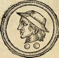 An illustration from Ritratto di Roma antica : nel qvale sono figvrati i principali tempij, theatri, anfiteatri, cerchi, naumachie, archi trionfali, curie, basiliche, colonne, ordine del trionfo, dignita militari, e ciuili, riti cerimonie, & altre cose notabili : aggiuntoui di nuouo le vite, & effigie de' primi rè di essa, e le grandezze dell'Imperio Romano, con l'esplicationi istoriche de' piu celebri antiquarij (1654)