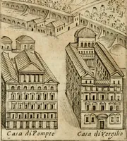 Picture 71 of 250 from Ritratto di Roma antica : nel qvale sono figvrati i principali tempij, theatri, anfiteatri, cerchi, naumachie, archi trionfali, curie, basiliche, colonne, ordine del trionfo, dignita militari, e ciuili, riti cerimonie, & altre cose notabili : aggiuntoui di nuouo le vite, & effigie de' primi rè di essa, e le grandezze dell'Imperio Romano, con l'esplicationi istoriche de' piu celebri antiquarij (1654), leaf 119