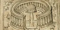 Picture 73 of 250 from Ritratto di Roma antica : nel qvale sono figvrati i principali tempij, theatri, anfiteatri, cerchi, naumachie, archi trionfali, curie, basiliche, colonne, ordine del trionfo, dignita militari, e ciuili, riti cerimonie, & altre cose notabili : aggiuntoui di nuouo le vite, & effigie de' primi rè di essa, e le grandezze dell'Imperio Romano, con l'esplicationi istoriche de' piu celebri antiquarij (1654), leaf 121