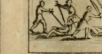 An illustration from Ritratto di Roma antica : nel qvale sono figvrati i principali tempij, theatri, anfiteatri, cerchi, naumachie, archi trionfali, curie, basiliche, colonne, ordine del trionfo, dignita militari, e ciuili, riti cerimonie, & altre cose notabili : aggiuntoui di nuouo le vite, & effigie de' primi rè di essa, e le grandezze dell'Imperio Romano, con l'esplicationi istoriche de' piu celebri antiquarij (1654)