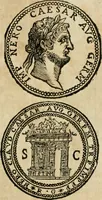 An illustration from Ritratto di Roma antica : nel qvale sono figvrati i principali tempij, theatri, anfiteatri, cerchi, naumachie, archi trionfali, curie, basiliche, colonne, ordine del trionfo, dignita militari, e ciuili, riti cerimonie, & altre cose notabili : aggiuntoui di nuouo le vite, & effigie de' primi rè di essa, e le grandezze dell'Imperio Romano, con l'esplicationi istoriche de' piu celebri antiquarij (1654)