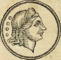 An illustration from Ritratto di Roma antica : nel qvale sono figvrati i principali tempij, theatri, anfiteatri, cerchi, naumachie, archi trionfali, curie, basiliche, colonne, ordine del trionfo, dignita militari, e ciuili, riti cerimonie, & altre cose notabili : aggiuntoui di nuouo le vite, & effigie de' primi rè di essa, e le grandezze dell'Imperio Romano, con l'esplicationi istoriche de' piu celebri antiquarij (1654)