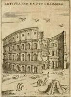 An illustration from Ritratto di Roma antica : nel qvale sono figvrati i principali tempij, theatri, anfiteatri, cerchi, naumachie, archi trionfali, curie, basiliche, colonne, ordine del trionfo, dignita militari, e ciuili, riti cerimonie, & altre cose notabili : aggiuntoui di nuouo le vite, & effigie de' primi rè di essa, e le grandezze dell'Imperio Romano, con l'esplicationi istoriche de' piu celebri antiquarij (1654)
