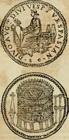 Picture 112 of 250 from Ritratto di Roma antica : nel qvale sono figvrati i principali tempij, theatri, anfiteatri, cerchi, naumachie, archi trionfali, curie, basiliche, colonne, ordine del trionfo, dignita militari, e ciuili, riti cerimonie, & altre cose notabili : aggiuntoui di nuouo le vite, & effigie de' primi rè di essa, e le grandezze dell'Imperio Romano, con l'esplicationi istoriche de' piu celebri antiquarij (1654), leaf 172
