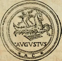 An illustration from Ritratto di Roma antica : nel qvale sono figvrati i principali tempij, theatri, anfiteatri, cerchi, naumachie, archi trionfali, curie, basiliche, colonne, ordine del trionfo, dignita militari, e ciuili, riti cerimonie, & altre cose notabili : aggiuntoui di nuouo le vite, & effigie de' primi rè di essa, e le grandezze dell'Imperio Romano, con l'esplicationi istoriche de' piu celebri antiquarij (1654)