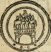An illustration from Ritratto di Roma antica : nel qvale sono figvrati i principali tempij, theatri, anfiteatri, cerchi, naumachie, archi trionfali, curie, basiliche, colonne, ordine del trionfo, dignita militari, e ciuili, riti cerimonie, & altre cose notabili : aggiuntoui di nuouo le vite, & effigie de' primi rè di essa, e le grandezze dell'Imperio Romano, con l'esplicationi istoriche de' piu celebri antiquarij (1654)