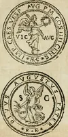 An illustration from Ritratto di Roma antica : nel qvale sono figvrati i principali tempij, theatri, anfiteatri, cerchi, naumachie, archi trionfali, curie, basiliche, colonne, ordine del trionfo, dignita militari, e ciuili, riti cerimonie, & altre cose notabili : aggiuntoui di nuouo le vite, & effigie de' primi rè di essa, e le grandezze dell'Imperio Romano, con l'esplicationi istoriche de' piu celebri antiquarij (1654)