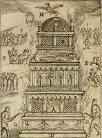 Picture 142 of 250 from Ritratto di Roma antica : nel qvale sono figvrati i principali tempij, theatri, anfiteatri, cerchi, naumachie, archi trionfali, curie, basiliche, colonne, ordine del trionfo, dignita militari, e ciuili, riti cerimonie, & altre cose notabili : aggiuntoui di nuouo le vite, & effigie de' primi rè di essa, e le grandezze dell'Imperio Romano, con l'esplicationi istoriche de' piu celebri antiquarij (1654), leaf 213