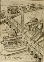 Picture 143 of 250 from Ritratto di Roma antica : nel qvale sono figvrati i principali tempij, theatri, anfiteatri, cerchi, naumachie, archi trionfali, curie, basiliche, colonne, ordine del trionfo, dignita militari, e ciuili, riti cerimonie, & altre cose notabili : aggiuntoui di nuouo le vite, & effigie de' primi rè di essa, e le grandezze dell'Imperio Romano, con l'esplicationi istoriche de' piu celebri antiquarij (1654), leaf 215