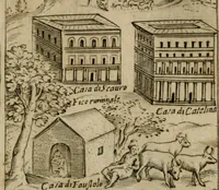 Picture 7 of 250 from Ritratto di Roma antica : nel qvale sono figvrati i principali tempij, theatri, anfiteatri, cerchi, naumachie, archi trionfali, curie, basiliche, colonne, ordine del trionfo, dignita militari, e ciuili, riti cerimonie, & altre cose notabili : aggiuntoui di nuouo le vite, & effigie de' primi rè di essa, e le grandezze dell'Imperio Romano, con l'esplicationi istoriche de' piu celebri antiquarij (1654), leaf 22