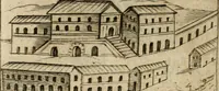 An illustration from Ritratto di Roma antica : nel qvale sono figvrati i principali tempij, theatri, anfiteatri, cerchi, naumachie, archi trionfali, curie, basiliche, colonne, ordine del trionfo, dignita militari, e ciuili, riti cerimonie, & altre cose notabili : aggiuntoui di nuouo le vite, & effigie de' primi rè di essa, e le grandezze dell'Imperio Romano, con l'esplicationi istoriche de' piu celebri antiquarij (1654)