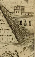An illustration from Ritratto di Roma antica : nel qvale sono figvrati i principali tempij, theatri, anfiteatri, cerchi, naumachie, archi trionfali, curie, basiliche, colonne, ordine del trionfo, dignita militari, e ciuili, riti cerimonie, & altre cose notabili : aggiuntoui di nuouo le vite, & effigie de' primi rè di essa, e le grandezze dell'Imperio Romano, con l'esplicationi istoriche de' piu celebri antiquarij (1654)