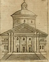 An illustration from Ritratto di Roma antica : nel qvale sono figvrati i principali tempij, theatri, anfiteatri, cerchi, naumachie, archi trionfali, curie, basiliche, colonne, ordine del trionfo, dignita militari, e ciuili, riti cerimonie, & altre cose notabili : aggiuntoui di nuouo le vite, & effigie de' primi rè di essa, e le grandezze dell'Imperio Romano, con l'esplicationi istoriche de' piu celebri antiquarij (1654)