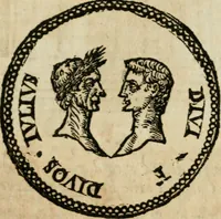 An illustration from Ritratto di Roma antica : nel qvale sono figvrati i principali tempij, theatri, anfiteatri, cerchi, naumachie, archi trionfali, curie, basiliche, colonne, ordine del trionfo, dignita militari, e ciuili, riti cerimonie, & altre cose notabili : aggiuntoui di nuouo le vite, & effigie de' primi rè di essa, e le grandezze dell'Imperio Romano, con l'esplicationi istoriche de' piu celebri antiquarij (1654)