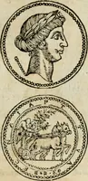 An illustration from Ritratto di Roma antica : nel qvale sono figvrati i principali tempij, theatri, anfiteatri, cerchi, naumachie, archi trionfali, curie, basiliche, colonne, ordine del trionfo, dignita militari, e ciuili, riti cerimonie, & altre cose notabili : aggiuntoui di nuouo le vite, & effigie de' primi rè di essa, e le grandezze dell'Imperio Romano, con l'esplicationi istoriche de' piu celebri antiquarij (1654)