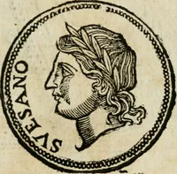 An illustration from Ritratto di Roma antica : nel qvale sono figvrati i principali tempij, theatri, anfiteatri, cerchi, naumachie, archi trionfali, curie, basiliche, colonne, ordine del trionfo, dignita militari, e ciuili, riti cerimonie, & altre cose notabili : aggiuntoui di nuouo le vite, & effigie de' primi rè di essa, e le grandezze dell'Imperio Romano, con l'esplicationi istoriche de' piu celebri antiquarij (1654)