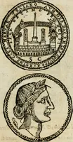 An illustration from Ritratto di Roma antica : nel qvale sono figvrati i principali tempij, theatri, anfiteatri, cerchi, naumachie, archi trionfali, curie, basiliche, colonne, ordine del trionfo, dignita militari, e ciuili, riti cerimonie, & altre cose notabili : aggiuntoui di nuouo le vite, & effigie de' primi rè di essa, e le grandezze dell'Imperio Romano, con l'esplicationi istoriche de' piu celebri antiquarij (1654)