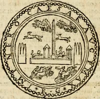 An illustration from Ritratto di Roma antica : nel qvale sono figvrati i principali tempij, theatri, anfiteatri, cerchi, naumachie, archi trionfali, curie, basiliche, colonne, ordine del trionfo, dignita militari, e ciuili, riti cerimonie, & altre cose notabili : aggiuntoui di nuouo le vite, & effigie de' primi rè di essa, e le grandezze dell'Imperio Romano, con l'esplicationi istoriche de' piu celebri antiquarij (1654)