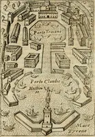 An illustration from Ritratto di Roma antica : nel qvale sono figvrati i principali tempij, theatri, anfiteatri, cerchi, naumachie, archi trionfali, curie, basiliche, colonne, ordine del trionfo, dignita militari, e ciuili, riti cerimonie, & altre cose notabili : aggiuntoui di nuouo le vite, & effigie de' primi rè di essa, e le grandezze dell'Imperio Romano, con l'esplicationi istoriche de' piu celebri antiquarij (1654)