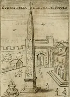 An illustration from Ritratto di Roma antica : nel qvale sono figvrati i principali tempij, theatri, anfiteatri, cerchi, naumachie, archi trionfali, curie, basiliche, colonne, ordine del trionfo, dignita militari, e ciuili, riti cerimonie, & altre cose notabili : aggiuntoui di nuouo le vite, & effigie de' primi rè di essa, e le grandezze dell'Imperio Romano, con l'esplicationi istoriche de' piu celebri antiquarij (1654)