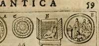 Picture 35 of 250 from Ritratto di Roma antica : nel qvale sono figvrati i principali tempij, theatri, anfiteatri, cerchi, naumachie, archi trionfali, curie, basiliche, colonne, ordine del trionfo, dignita militari, e ciuili, riti cerimonie, & altre cose notabili : aggiuntoui di nuouo le vite, & effigie de' primi rè di essa, e le grandezze dell'Imperio Romano, con l'esplicationi istoriche de' piu celebri antiquarij (1654), leaf 76