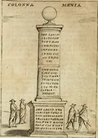 An illustration from Ritratto di Roma antica : nel qvale sono figvrati i principali tempij, theatri, anfiteatri, cerchi, naumachie, archi trionfali, curie, basiliche, colonne, ordine del trionfo, dignita militari, e ciuili, riti cerimonie, & altre cose notabili : aggiuntoui di nuouo le vite, & effigie de' primi rè di essa, e le grandezze dell'Imperio Romano, con l'esplicationi istoriche de' piu celebri antiquarij (1654)
