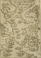 An illustration from Ritratto di Roma antica : nel qvale sono figvrati i principali tempij, theatri, anfiteatri, cerchi, naumachie, archi trionfali, curie, basiliche, colonne, ordine del trionfo, dignita militari, e ciuili, riti cerimonie, & altre cose notabili : aggiuntoui di nuouo le vite, & effigie de' primi rè di essa, e le grandezze dell'Imperio Romano, con l'esplicationi istoriche de' piu celebri antiquarij (1654)