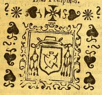An illustration from Ritual para administrar los sanctos sacramentos sacado casi todo del Ritual romano, i lo de mas del Ritual indico. : Con algunas advertencias necessarias para la administracion de los santos sacramentos. Con una declaracion sumaria de lo que las religiones mendicantes pueden en las Indias por privilegios apostolicos, los quales se train a la letra. (1630)