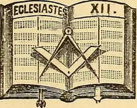 An illustration from Rituals of freemasonry: comprising the degrees of Entered apprentice, Fellow craft, and Master mason, in the lodge; (1870)