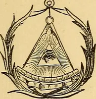 An illustration from Rituals of freemasonry: comprising the degrees of Entered apprentice, Fellow craft, and Master mason, in the lodge; (1870)