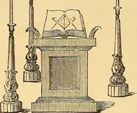 An illustration from Rituals of freemasonry: comprising the degrees of Entered apprentice, Fellow craft, and Master mason, in the lodge; (1870)