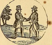 An illustration from Rituals of freemasonry: comprising the degrees of Entered apprentice, Fellow craft, and Master mason, in the lodge; (1870)