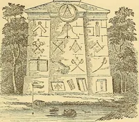 An illustration from Rituals of freemasonry: comprising the degrees of Entered apprentice, Fellow craft, and Master mason, in the lodge; (1870)