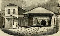 An illustration from The roads and railroads, vehicles, and modes of travelling, of ancient and modern countries; with accounts of bridges, tunnels, and canals, in various parts of the world .. (1839)