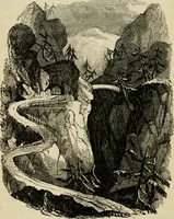 An illustration from The roads and railroads, vehicles, and modes of travelling, of ancient and modern countries; with accounts of bridges, tunnels, and canals, in various parts of the world .. (1839)