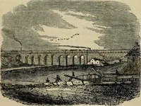 An illustration from The roads and railroads, vehicles, and modes of travelling, of ancient and modern countries; with accounts of bridges, tunnels, and canals, in various parts of the world .. (1839)