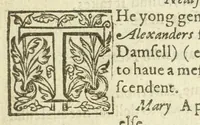 An illustration from The roaring girle, or, Moll Cut-Purse : as it hath lately beene acted on the Fortune-stage by the Prince His Players (1611)