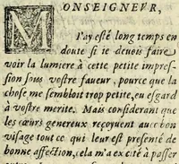 An illustration from Rodomvntadas castellanas : recopiladas de los commentarios de los muy aspantosos, terribles & inuincibles capitanes, Metamoros, Crocodillo y Rajabroqueles = Rodomontades espagnoles : colligées des commentaires des tres-espouuentables, terribles, & iuuincibles [sic] capitaines, Matamores, Crocodille, & Rajabroqueles (1619)